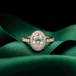 1.14 Ct Oval Cut Moissanite Classic Halo Ring