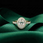 1.14 Ct Oval Cut Moissanite Classic Halo Ring