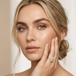 1.14 Ct Oval Cut Moissanite Classic Halo Ring