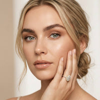 1.14 Ct Oval Cut Moissanite Classic Halo Ring