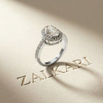 1.14 Ct Oval Cut Moissanite Classic Halo Ring