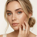 1.29 Ct Round Cut Moissanite Split Shank Halo Ring