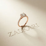 1.39 Ct Cushion Cut Moissanite Halo Ring with Accent Stones