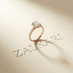 1.43 Ct Emerald & Round Moissanite Halo Ring For Women