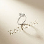 1.43 Ct Emerald & Round Moissanite Halo Ring For Women