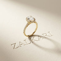 2.48 Ct Oval Cut Hidden Halo Cathedral Shank Moissanite Ring