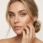 2.48 Ct Oval Cut Hidden Halo Cathedral Shank Moissanite Ring