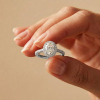 2.48 Ct Oval Cut Hidden Halo Cathedral Shank Moissanite Ring