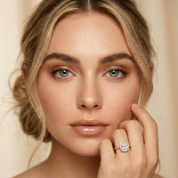 2.48 Ct Pear Cut Hidden Halo Cathedral Pavé Moissanite Ring