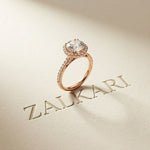 2.48 Ct Round Cut Floating Halo Cathedral Ring
