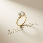 2.48 Ct Round Cut Floating Halo Cathedral Ring