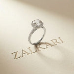 2.48 Ct Round Cut Floating Halo Cathedral Ring
