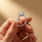 2.48 Ct Round Cut Floating Halo Cathedral Ring