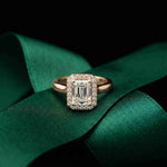2.29 Ct Radiant & Round Moissanite Halo Ring for Women