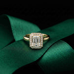 2.29 Ct Radiant & Round Moissanite Halo Ring for Women