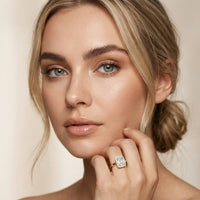2.29 Ct Radiant & Round Moissanite Halo Ring for Women