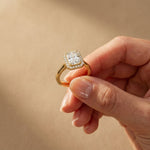2.29 Ct Radiant & Round Moissanite Halo Ring for Women
