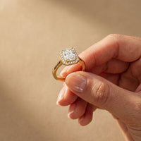 2.29 Ct Radiant & Round Moissanite Halo Ring for Women