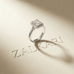 2.29 Ct Radiant & Round Moissanite Halo Ring for Women
