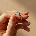 2.27 Ct Cushion Cut Moissanite Classic Halo Ring