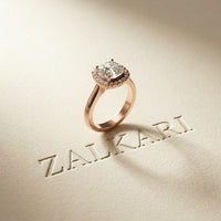 2.27 Ct Cushion Cut Moissanite Classic Halo Ring