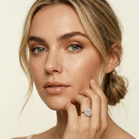 2.27 Ct Cushion Cut Moissanite Classic Halo Ring