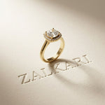 2.27 Ct Cushion Cut Moissanite Classic Halo Ring