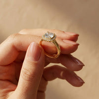2.27 Ct Cushion Cut Moissanite Classic Halo Ring