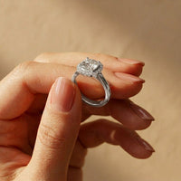 2.27 Ct Cushion Cut Moissanite Classic Halo Ring