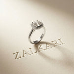 2.27 Ct Cushion Cut Moissanite Classic Halo Ring