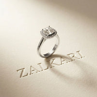 2.27 Ct Cushion Cut Moissanite Classic Halo Ring