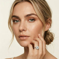 2.27 Ct Cushion Cut Moissanite Classic Halo Ring