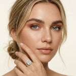 2.30 Ct Emerald Cut Moissanite Statement Halo Ring