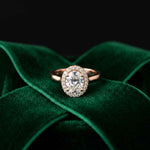 2.24 Ct Oval Cut Moissanite Signature Halo Ring