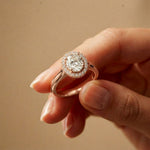 2.24 Ct Oval Cut Moissanite Signature Halo Ring