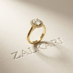 2.24 Ct Oval Cut Moissanite Signature Halo Ring