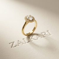 2.24 Ct Oval Cut Moissanite Signature Halo Ring