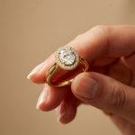 2.24 Ct Oval Cut Moissanite Signature Halo Ring