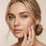 2.24 Ct Oval Cut Moissanite Signature Halo Ring
