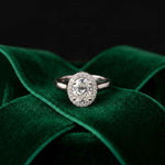 2.24 Ct Oval Cut Moissanite Signature Halo Ring