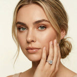 2.90 Ct Asscher Cut Moissanite Double Pavé Halo Ring Rose Gold