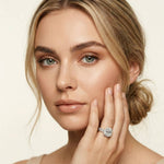 2.90 Ct Asscher Cut Moissanite Double Pavé Halo Ring White