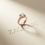 2.9 Ct Cushion Cut Moissanite Double Pavé Halo Ring