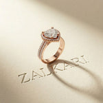 2.9 Ct Heart Cut Moissanite Cathedral Pavé Halo Ring