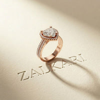 2.9 Ct Heart Cut Moissanite Cathedral Pavé Halo Ring