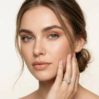 2.9 Ct Heart Cut Moissanite Cathedral Pavé Halo Ring