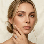 2.9 Ct Marquise Cut Moissanite Cathedral Accent Ring