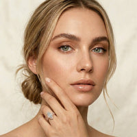 2.9 Ct Marquise Cut Moissanite Cathedral Accent Ring