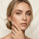 2.9 Ct Marquise Cut Moissanite Cathedral Accent Ring