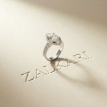 2.9 Ct Marquise Cut Moissanite Cathedral Accent Ring